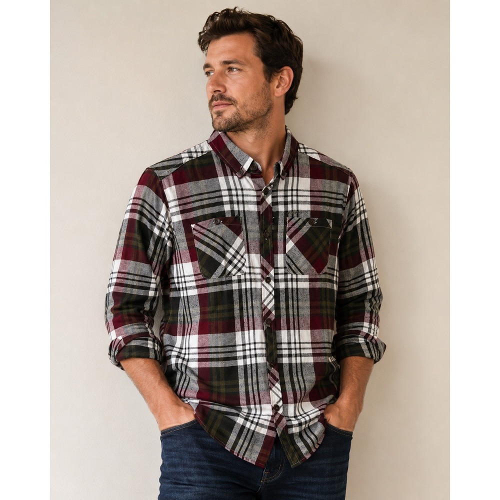 Craghoppers Men's Long Sleeve Button Shirt M Plaid Flannel Outdoor Gorpcore
